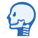 une icone représentant une mâchoire douloureuse, potentiellement à cause d'un bruxisme