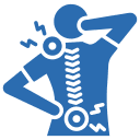 une icone représentant une personne ayant besoin d'un ostéopathe pour soigner sa douleur de dos, son mal de dos ou sa sciatique