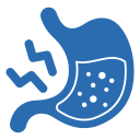 une icone qui représente un estomac douloureux, nécessitant l'expertise d'un ostéopathe spécialisé en traitement des troubles digestifs